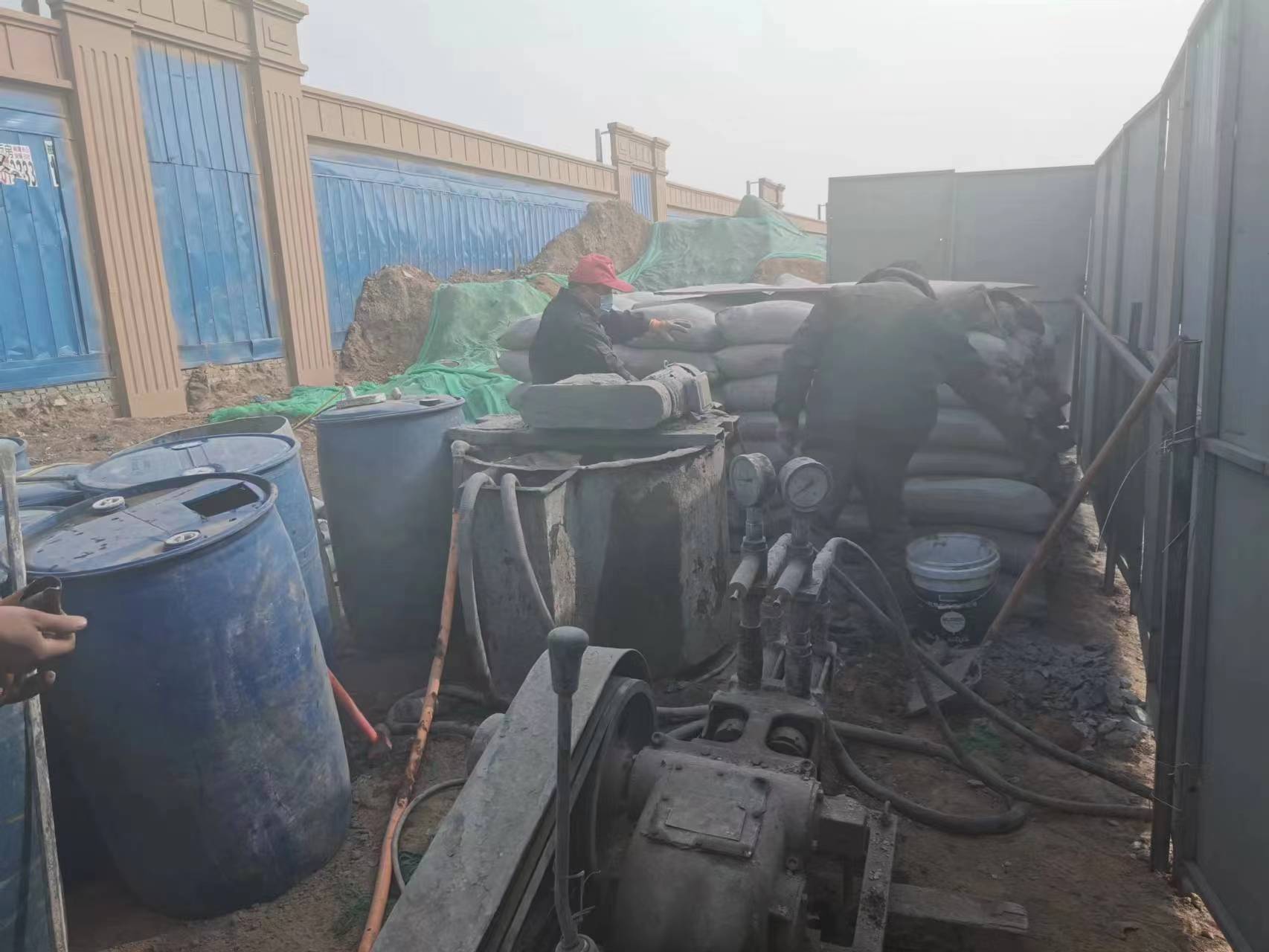 畜禽良种场房屋下沉注浆